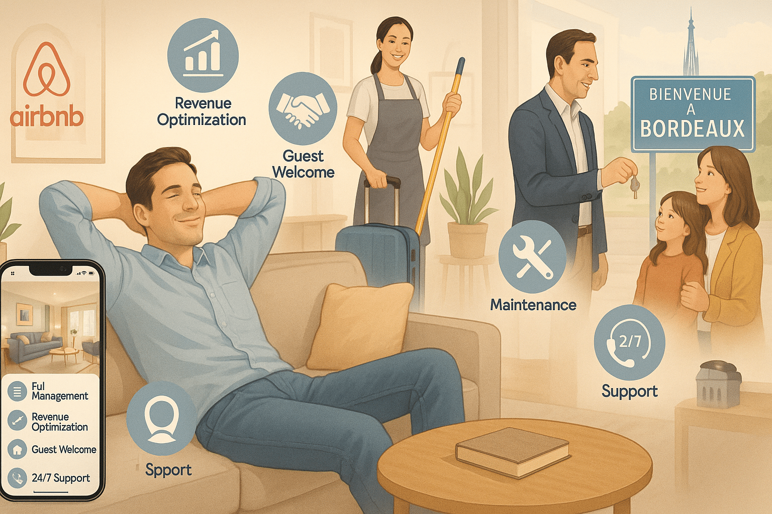 Conciergerie Airbnb : 5 atouts clés pour louer sans stress 1 conciergerie airbnb 1